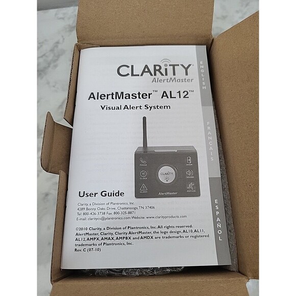 Clarity Alert Master Visual Alert System w/ Built in Lamp Flasher Doorbell AL12 - Picture 4 of 6